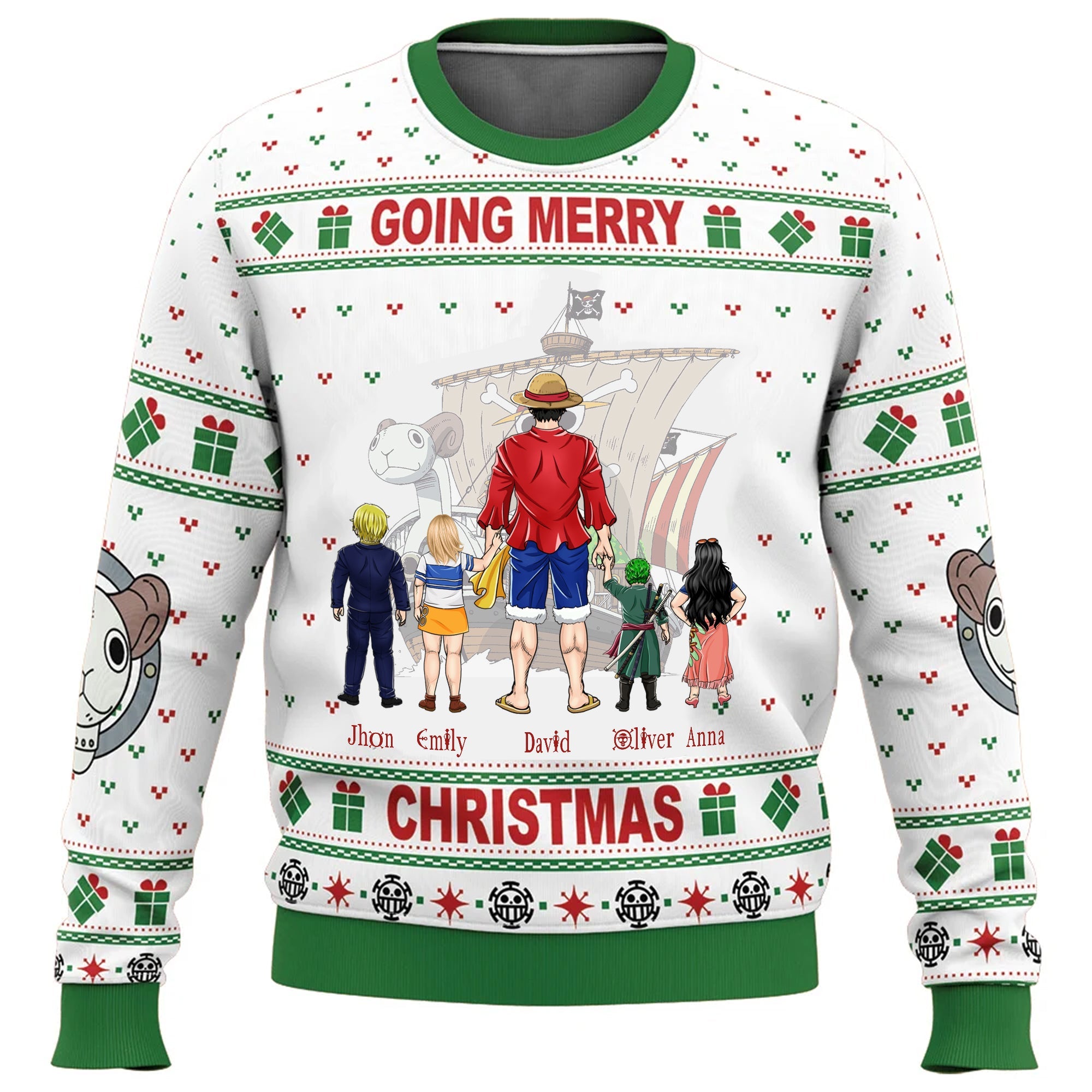 Personalized Ugly Christmas Sweatshirt for Dad, Grandpa, Husband - Fun One Piece Design Gift