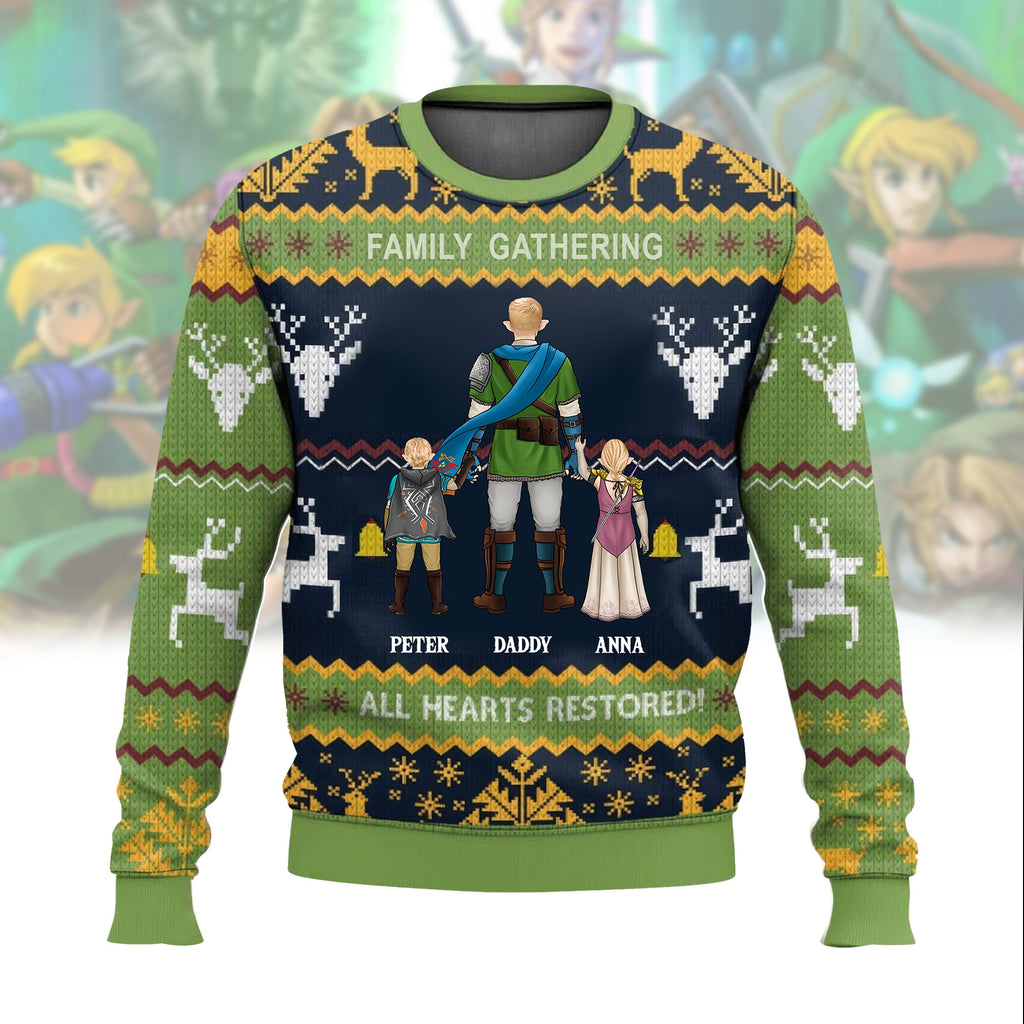 Personalized Legend of Zelda Ugly Sweater for Family Gathering Gift for Dad