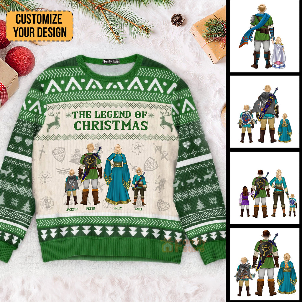 Personalized Ugly Sweater The Legend of Christmas Family Gift