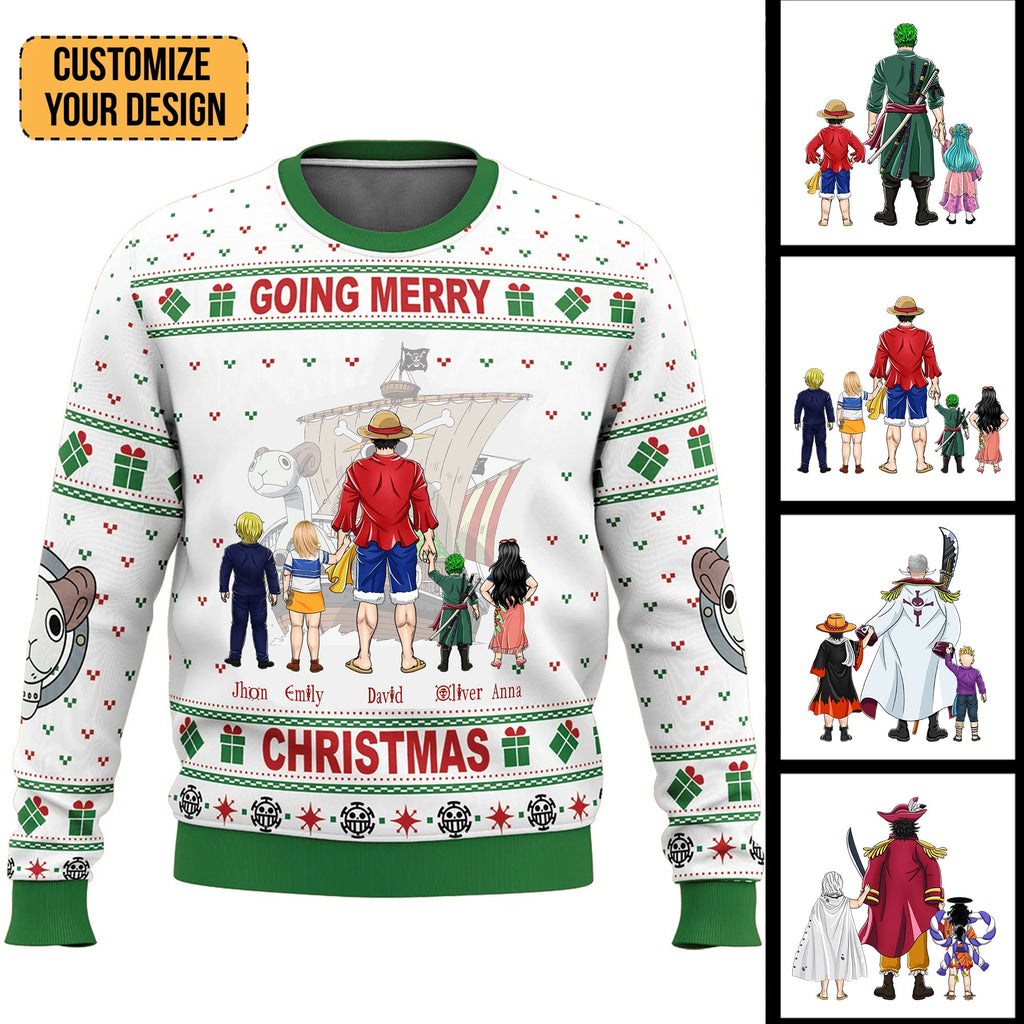 Personalized Ugly Christmas Sweatshirt for Dad, Grandpa, Husband - Fun One Piece Design Gift