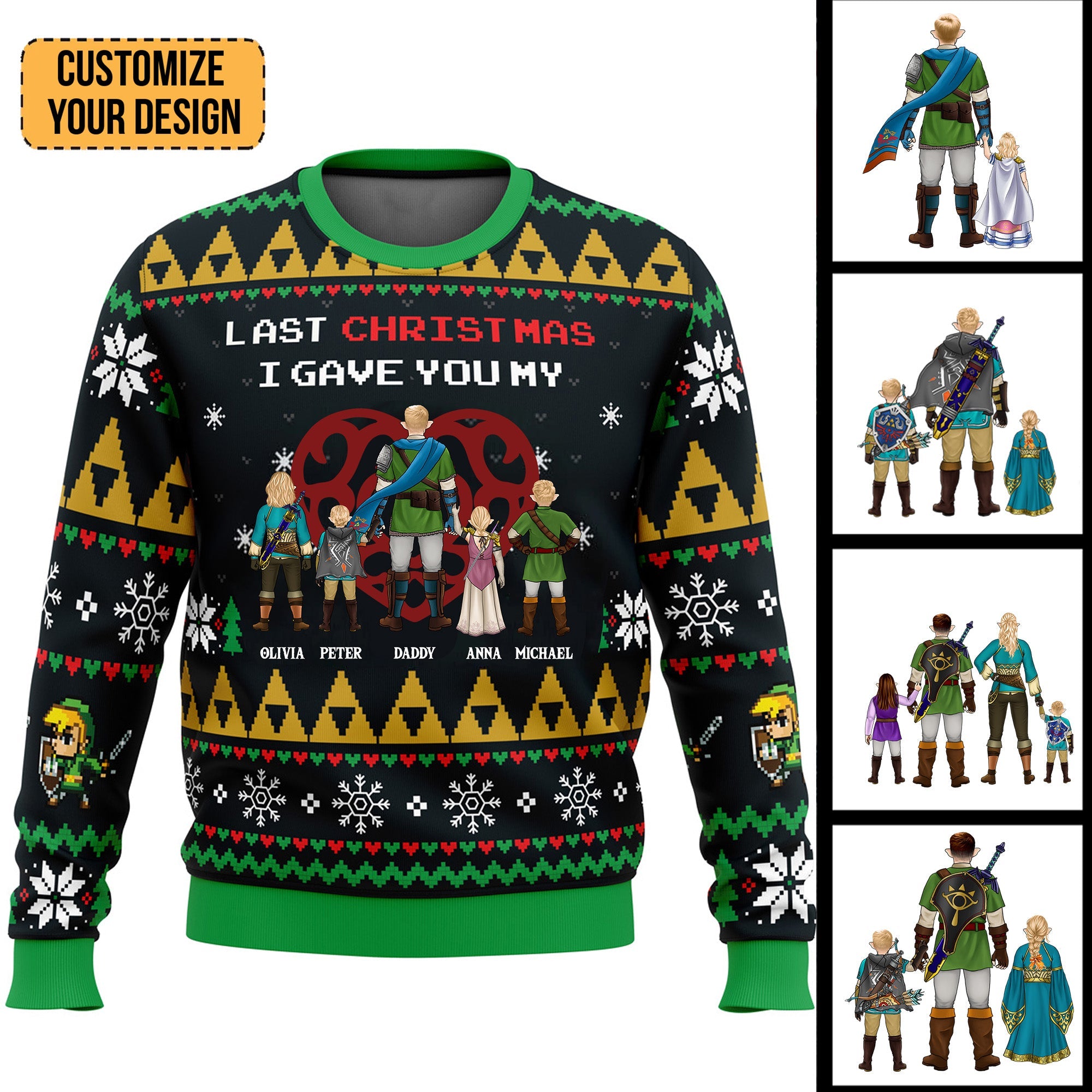 Personalized Legend of Zelda Ugly Sweater Gift for Dad