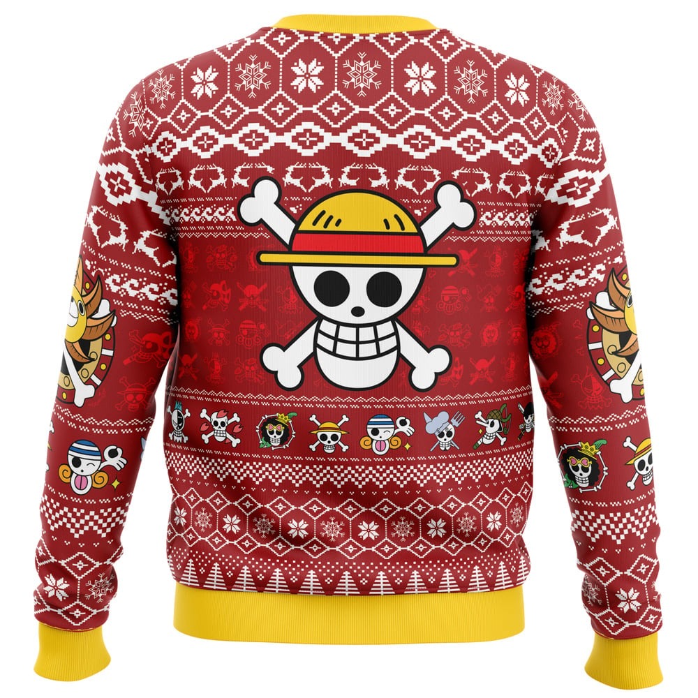 Personalized Ugly Christmas Sweater with Mugiwara Pirates Design for Dad, Grandpa, Husband