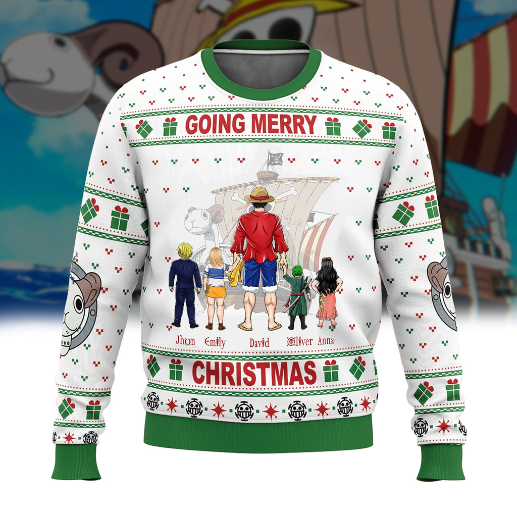 Personalized Ugly Christmas Sweatshirt for Dad, Grandpa, Husband - Fun One Piece Design Gift