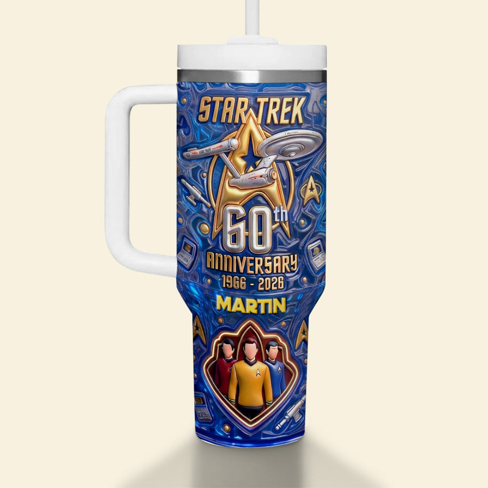 Personalized Star Trek 60th Anniversary Tumbler Gift for Movie Fans Tumbler GradoCreations