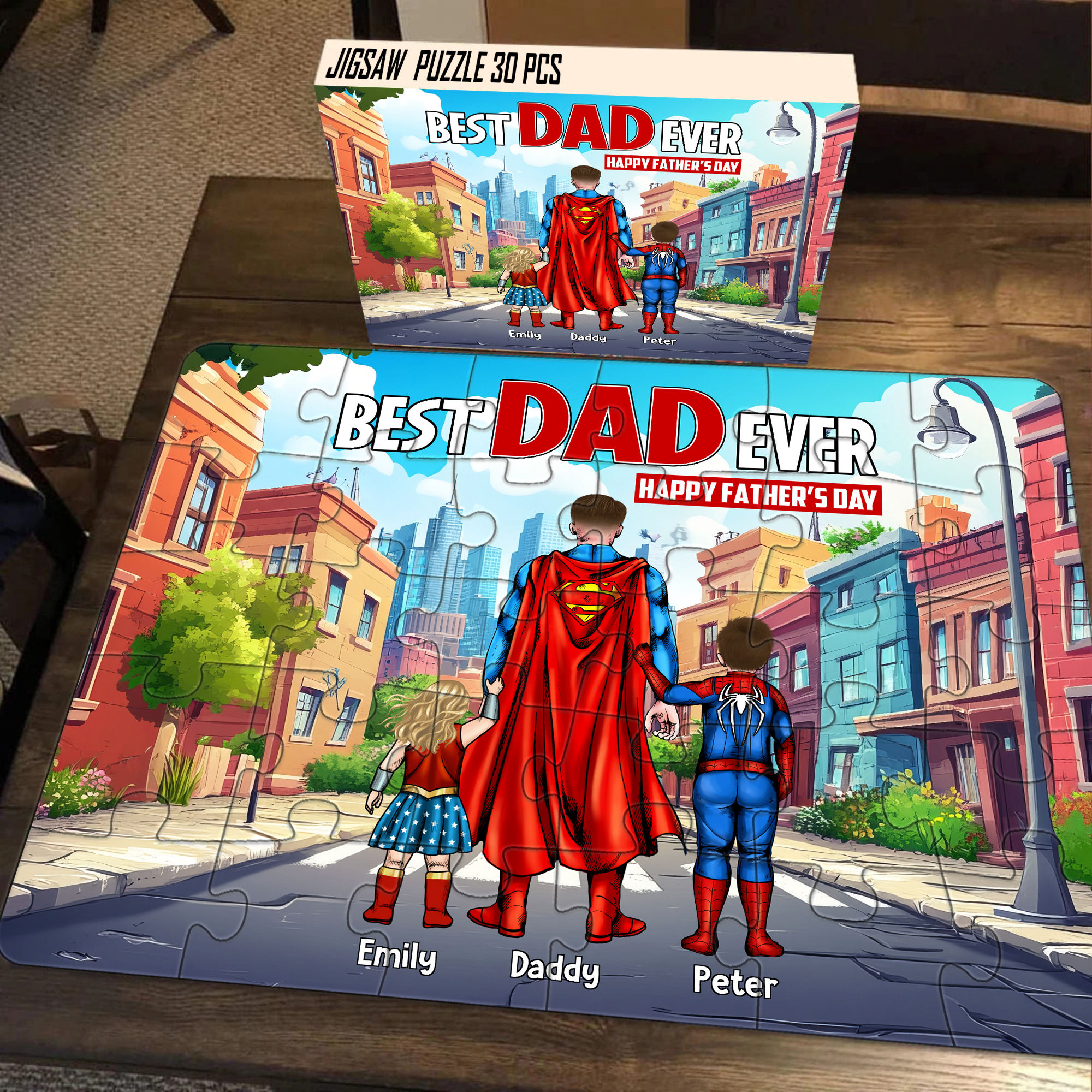 Personalized Best Dad Ever Puzzle Gift for Father's Day