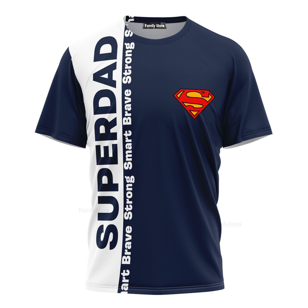 Personalized Super Dad 3D Tshirt Gift for Dad, Grandpa | Unique Father's Day Apparel