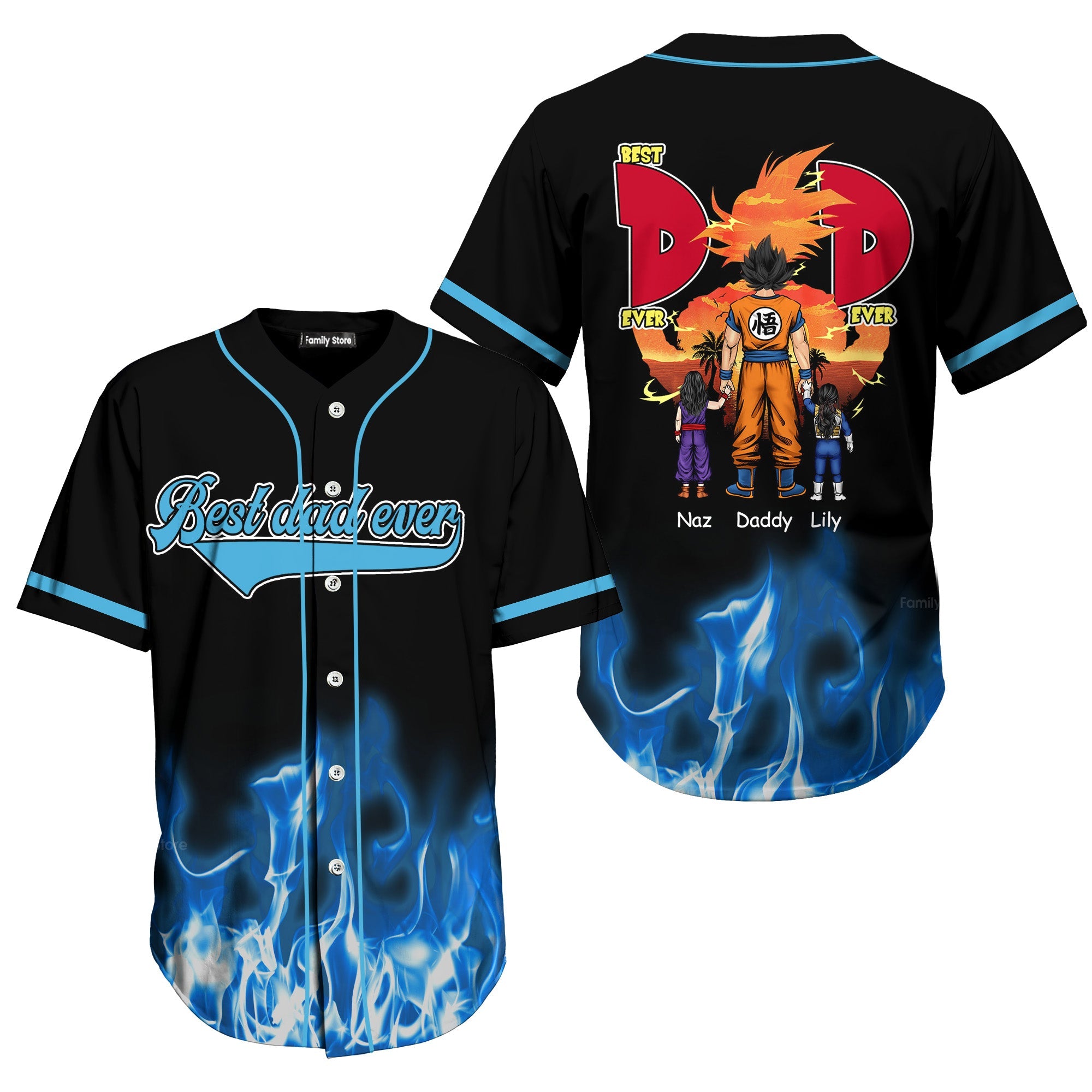 Personalized Baseball Jersey Best Dad Ever Gift for Him