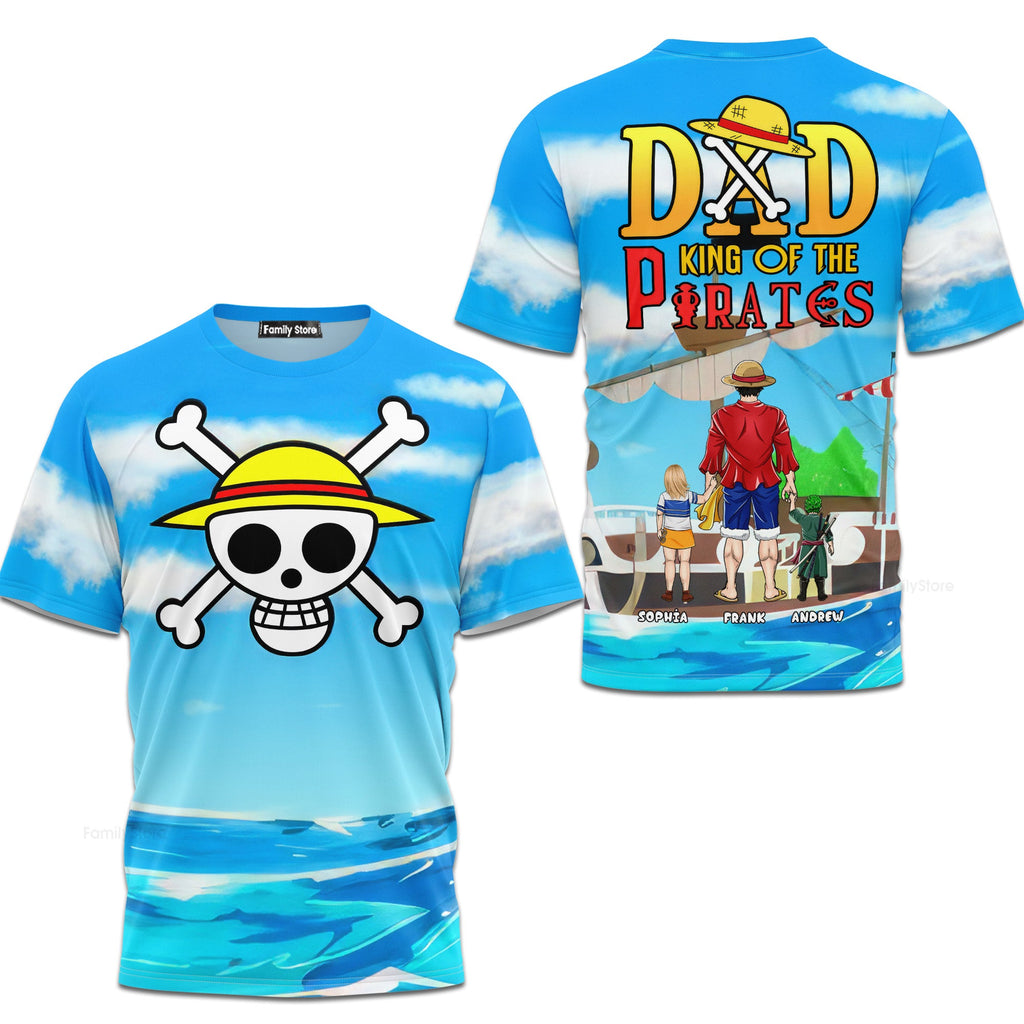 Personalized Pirate Kings 3D T-Shirt Gift for Dad | Father’s Day