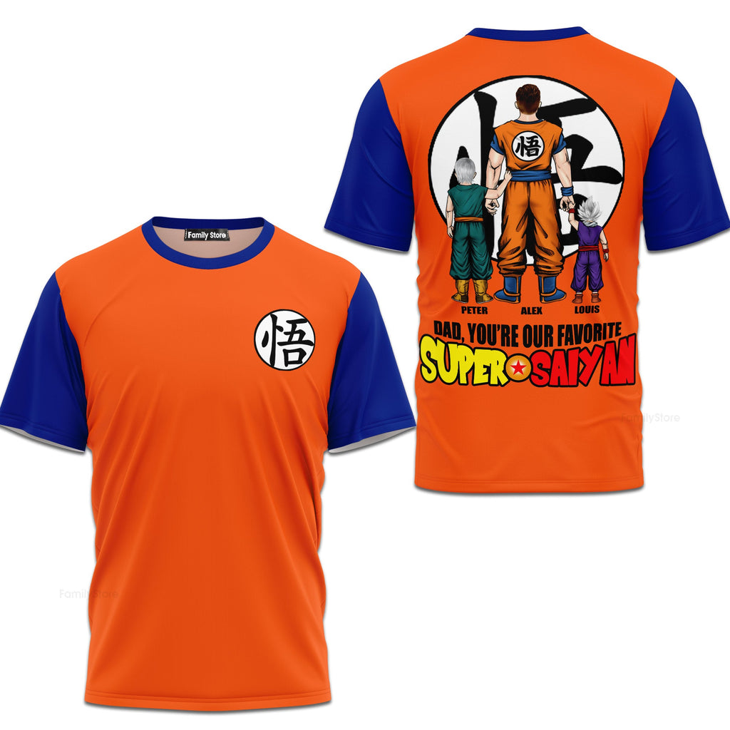 Personalized Super Saiyan 3D T-Shirt Gift for Dad or Grandpa