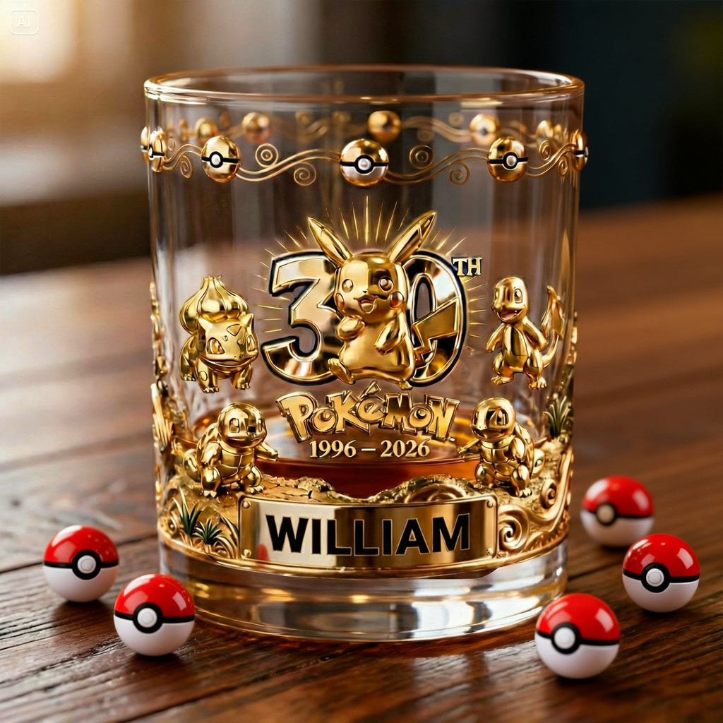 Personalized Whiskey Glass 30th Anniversary Gift for Movie Fans