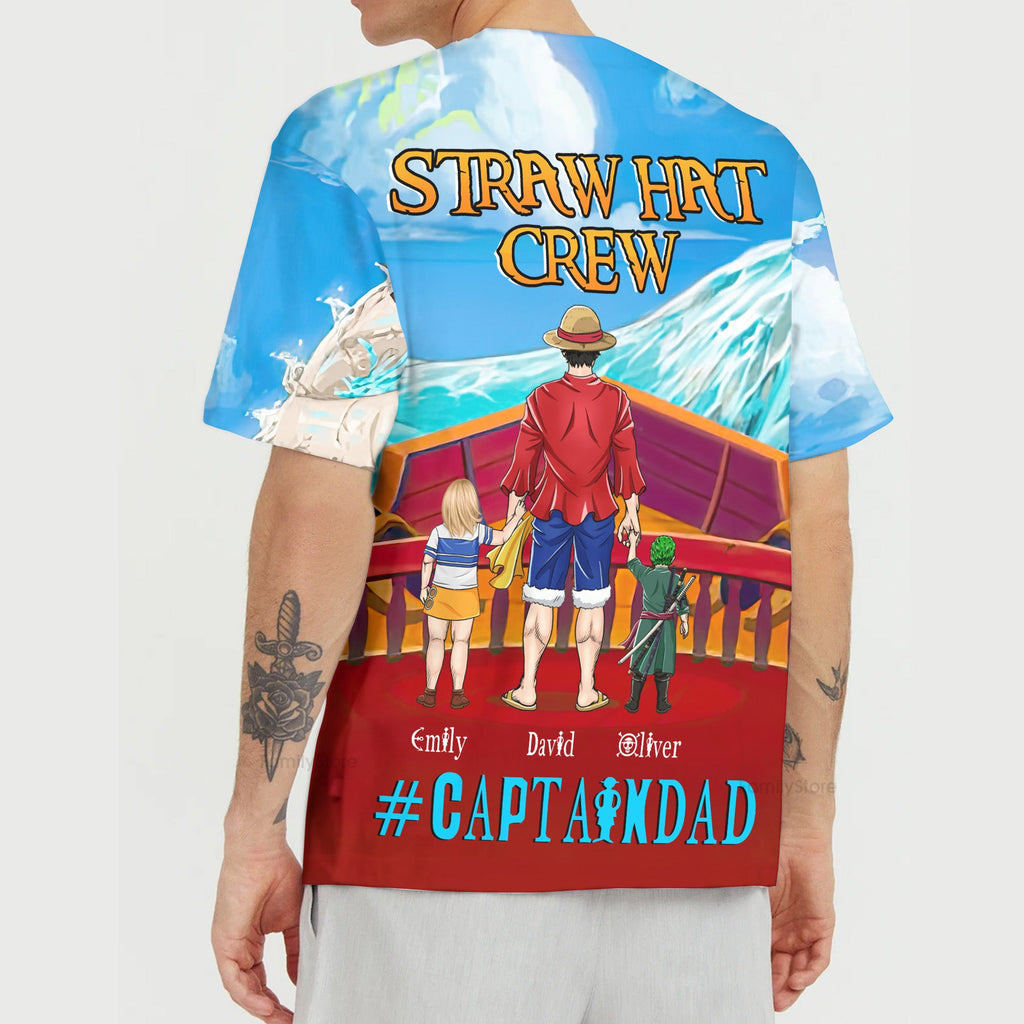 Personalized Pirate Captain 3D T-Shirt Gift for Dad | GradoCreations