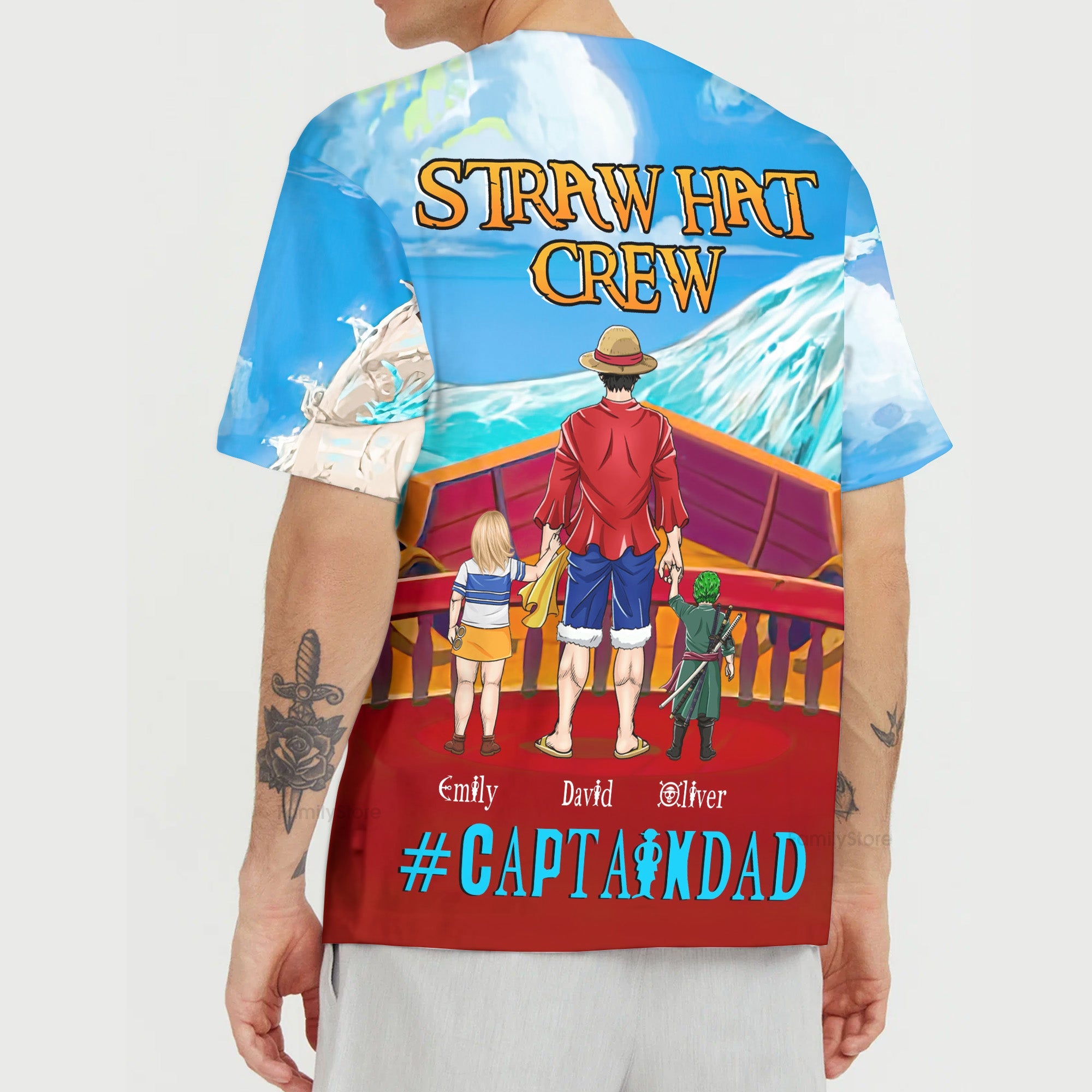 Personalized Pirate Captain 3D T-Shirt Gift for Dad | GradoCreations
