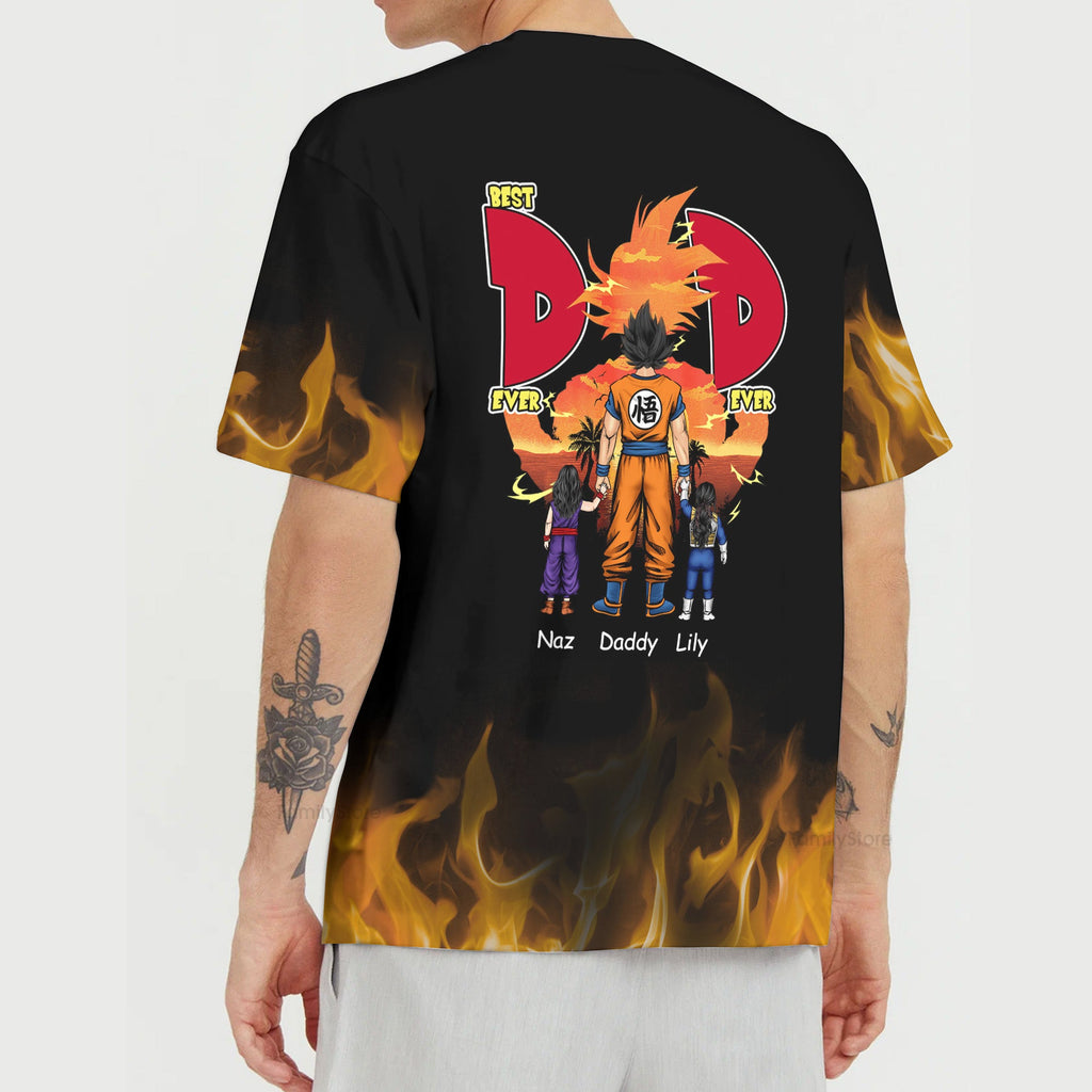 Personalized All Over Printed T-Shirt Best Dad Ever Gift for Father's Day