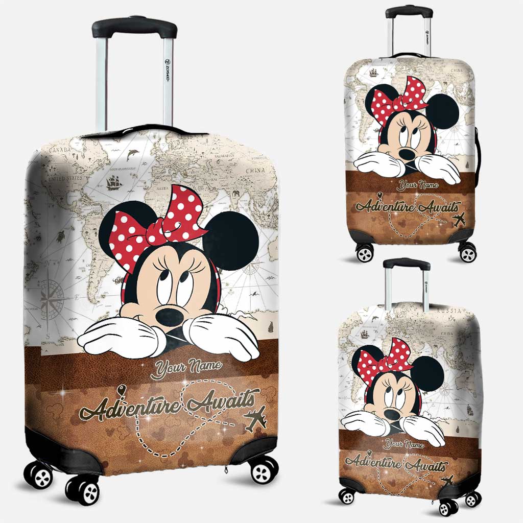 Personalized Mouse Luggage Cover Custom Name Travel Gift Luggage Cover GradoCreations