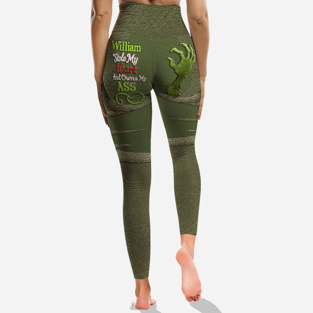 Personalized Merry Grinchmas Hoodie & Leggings Set for Christmas Hoodie & Leggings GradoCreations