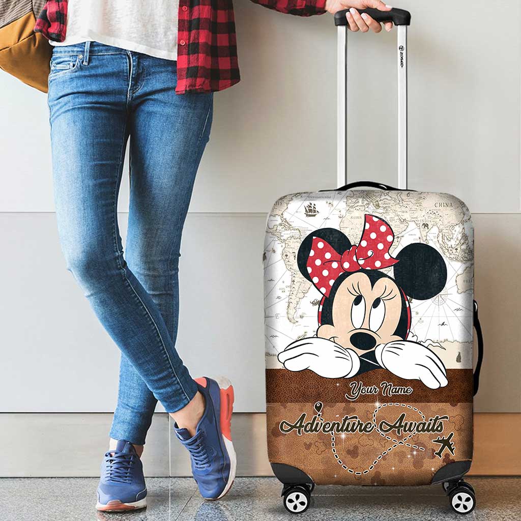 Personalized Mouse Luggage Cover Custom Name Travel Gift Luggage Cover GradoCreations