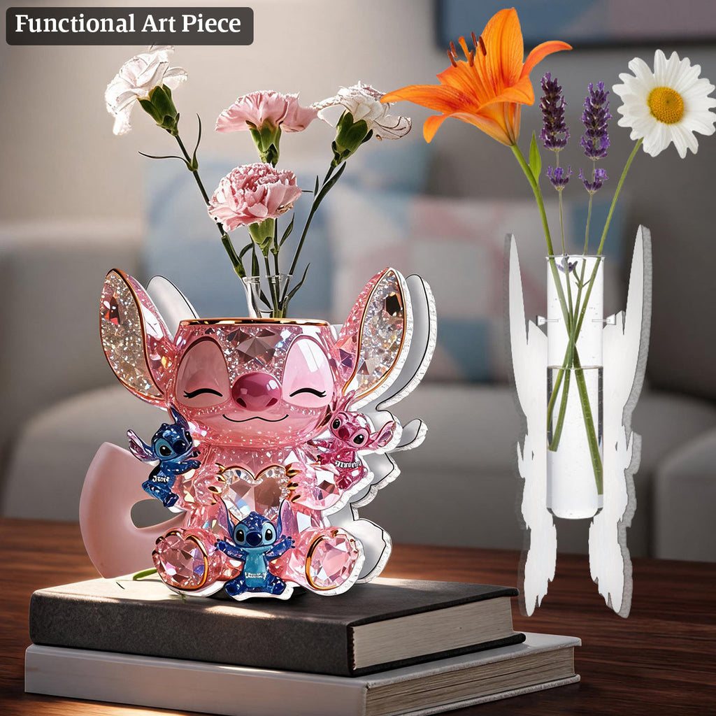 Personalized Custom Shape Acrylic Flower Vase for Mom with Design Custom Shape Acrylic Flower Vase GradoCreations