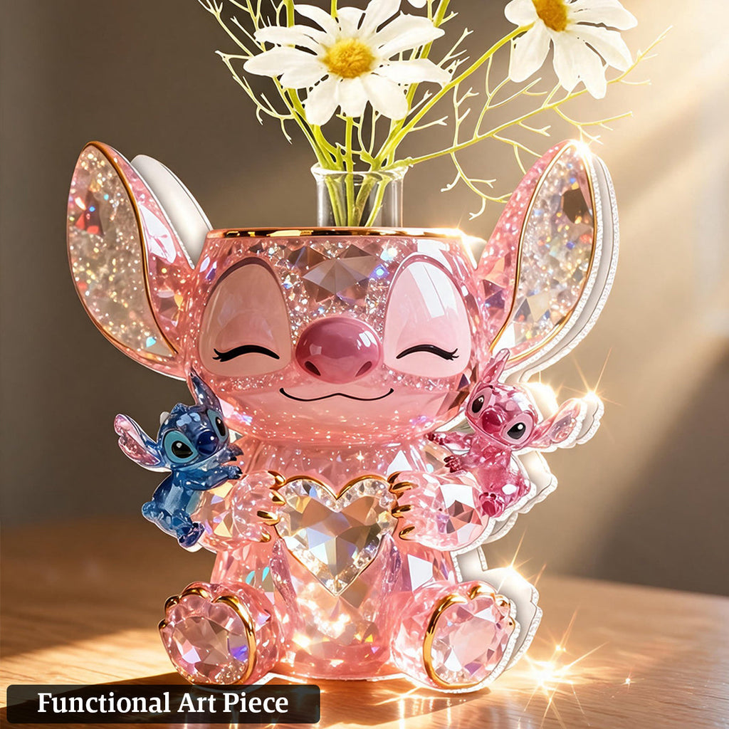 Personalized Custom Shape Acrylic Flower Vase for Mom with Design Custom Shape Acrylic Flower Vase GradoCreations