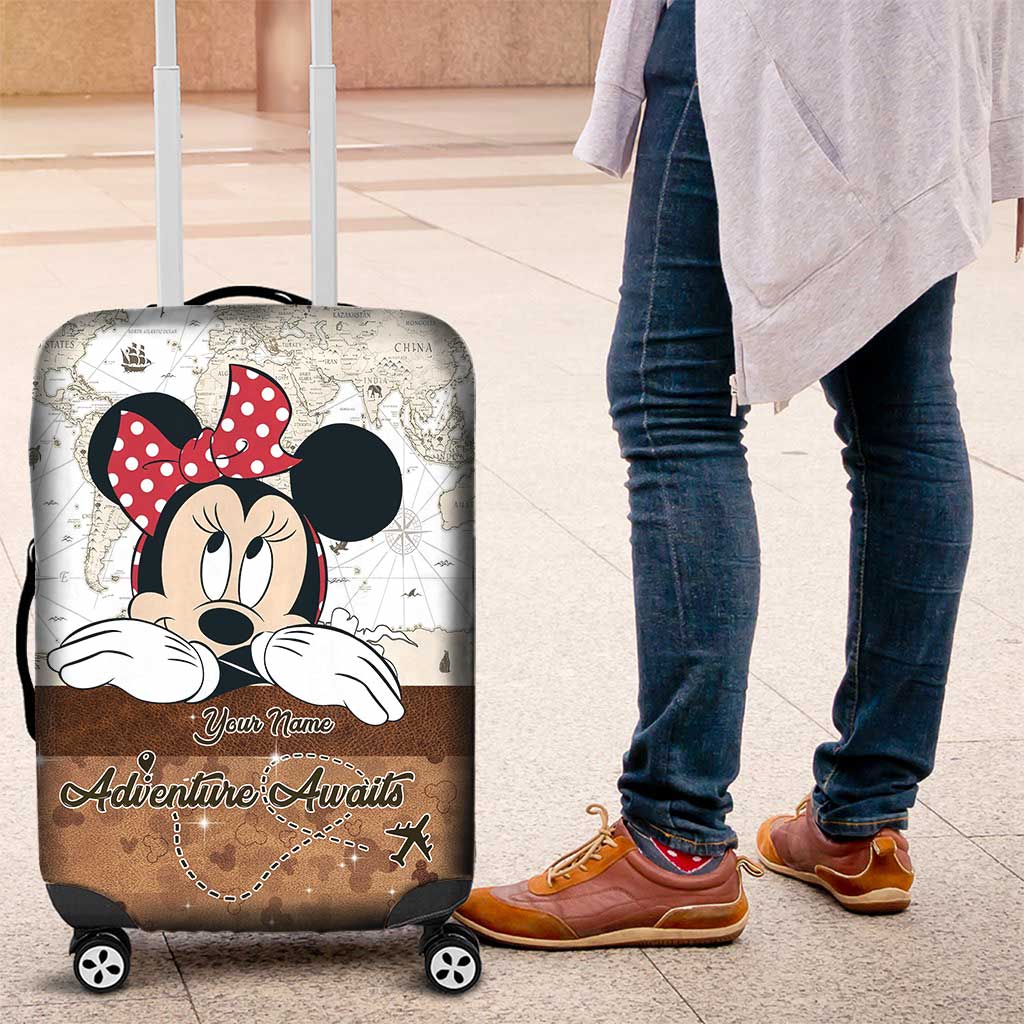 Personalized Mouse Luggage Cover Custom Name Travel Gift Luggage Cover GradoCreations