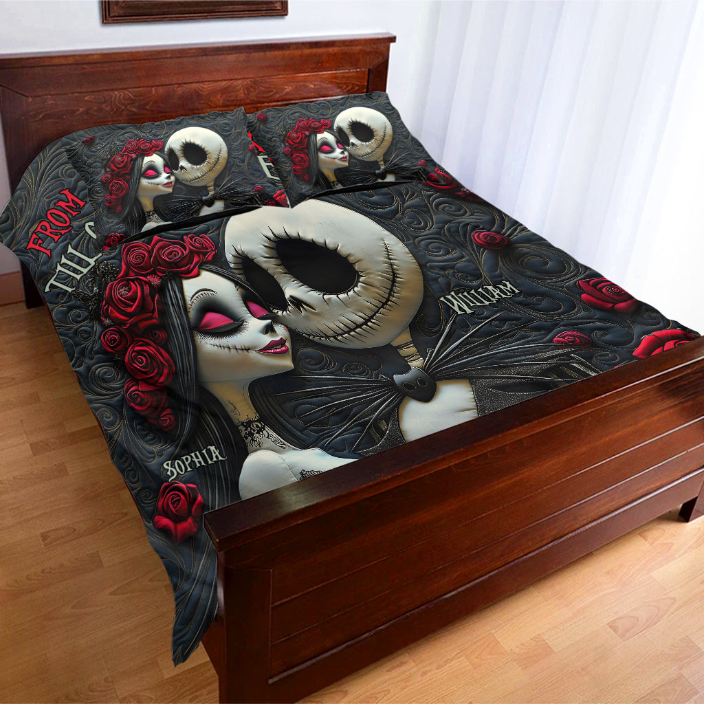 Personalized Nightmare Bedding Set Custom Name Romantic Gift for Couples Bedding Set GradoCreations