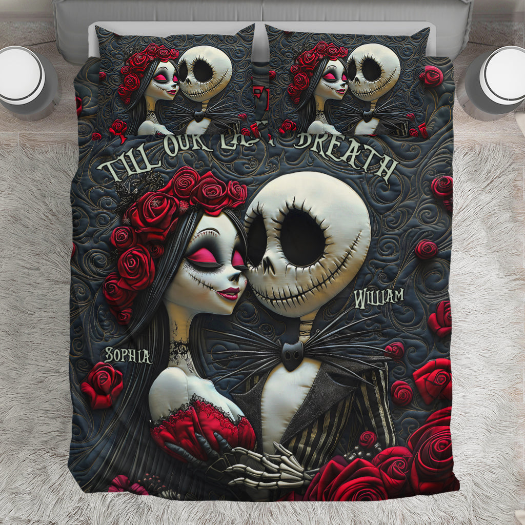 Personalized Nightmare Bedding Set Custom Name Romantic Gift for Couples Bedding Set GradoCreations