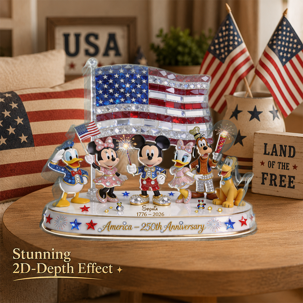 Personalized USA 250th Anniversary Acrylic Plaque Custom Name Gift Custom Shaped Acrylic Plaque GradoCreations
