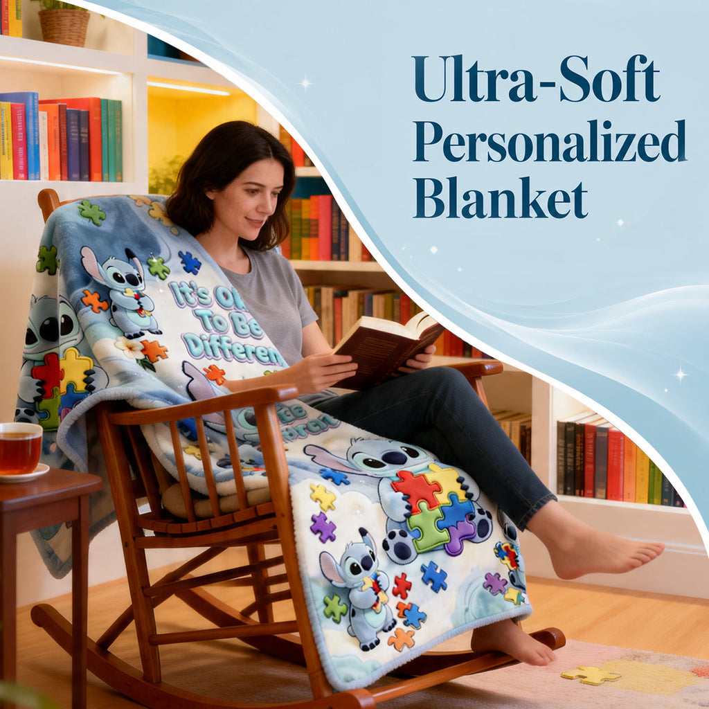 Personalized Autism Awareness Blanket Soft Flannel Gift for Kids Blanket GradoCreations