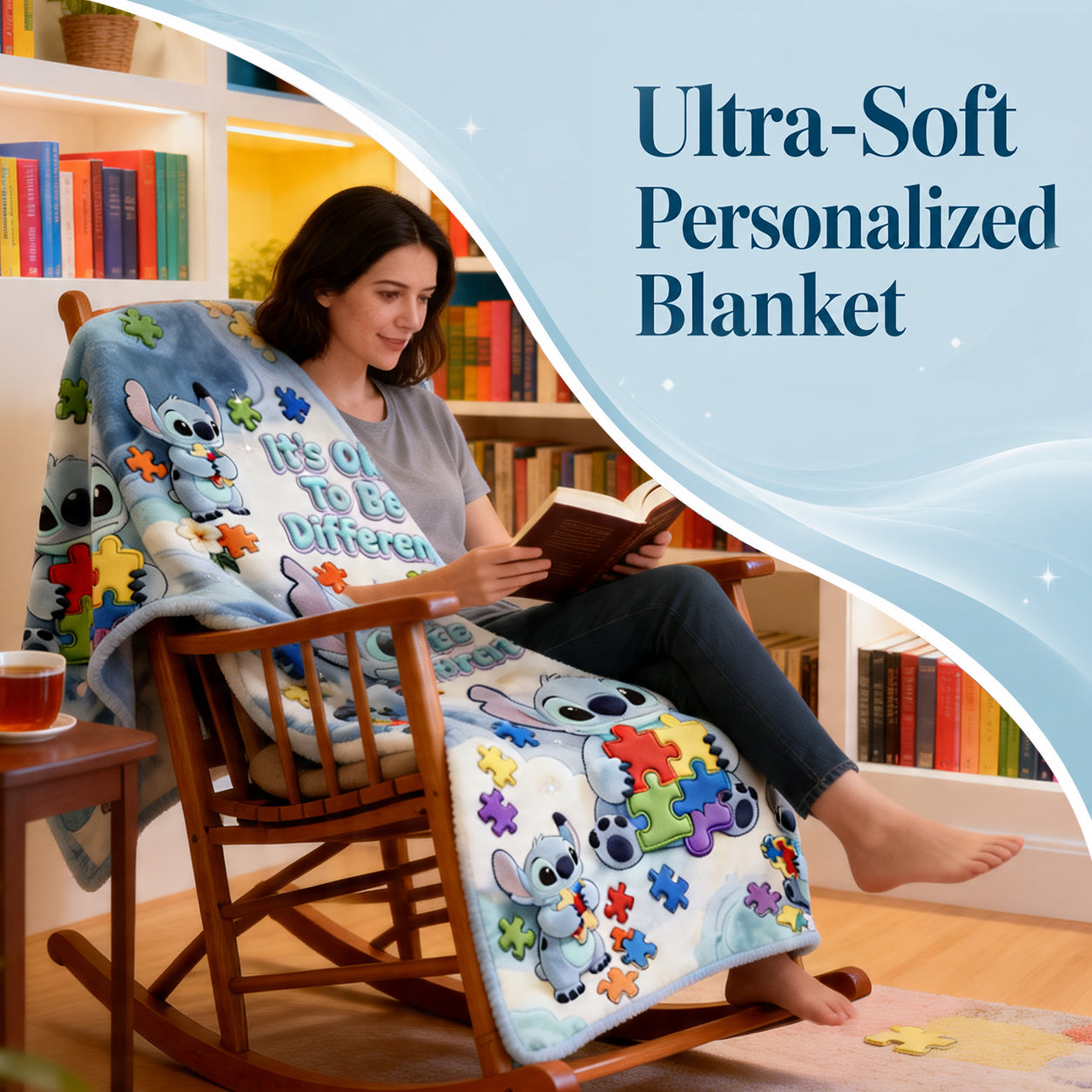 Personalized Autism Awareness Blanket Soft Flannel Gift for Kids Blanket GradoCreations