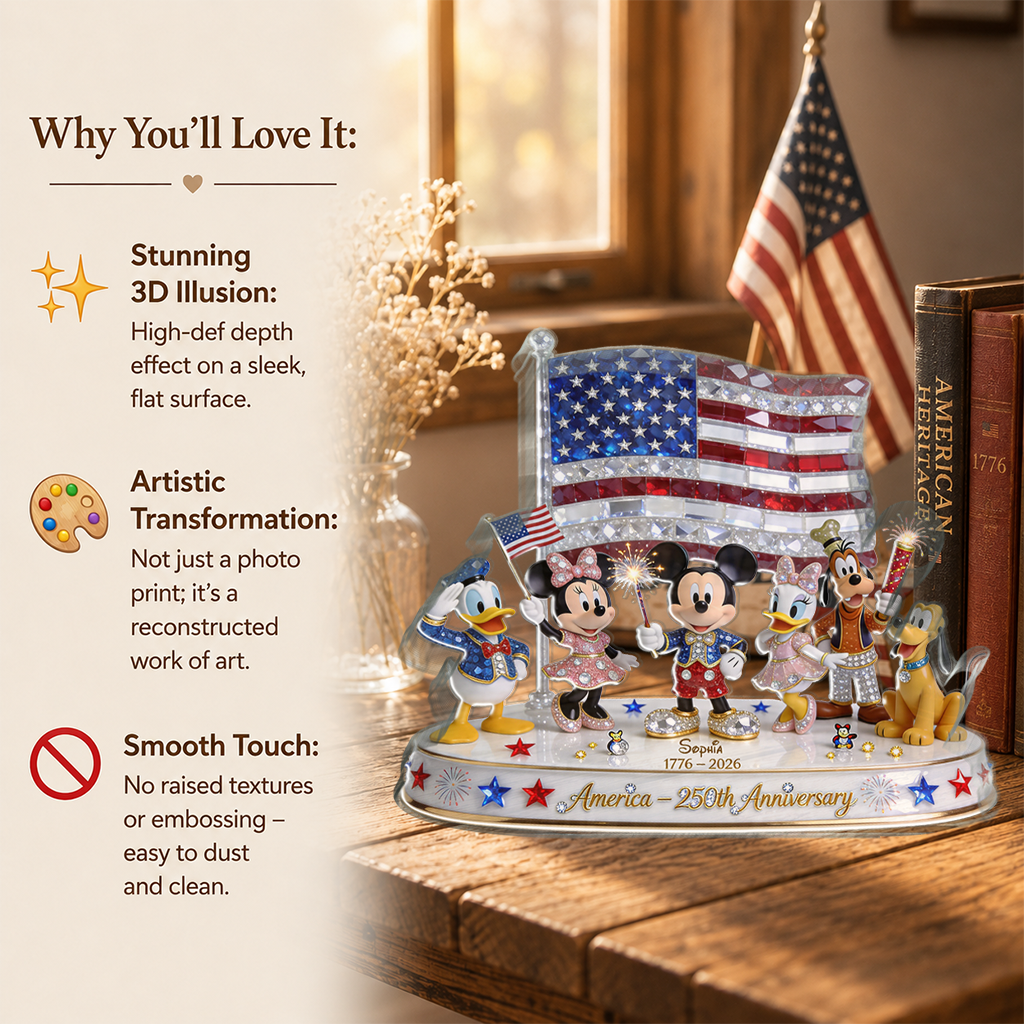 Personalized USA 250th Anniversary Acrylic Plaque Custom Name Gift Custom Shaped Acrylic Plaque GradoCreations