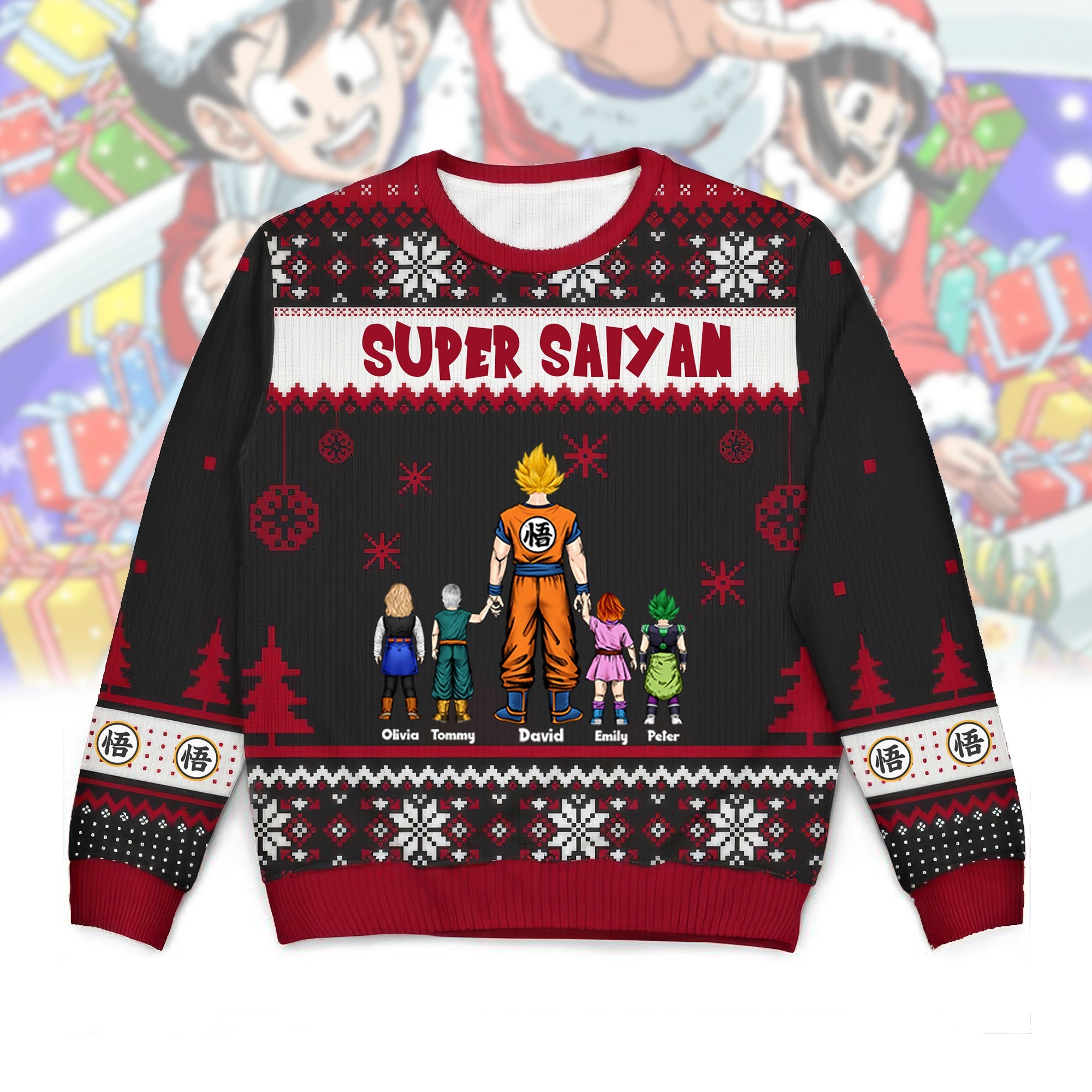Personalized Super Dad Ugly Sweater Christmas Gift for Dad