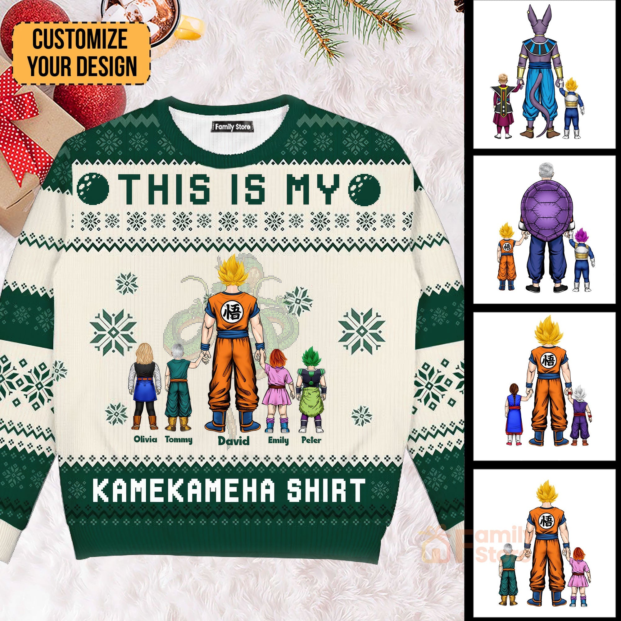 Personalized Kamekameha Shirt Ugly Sweater Gift for Dad