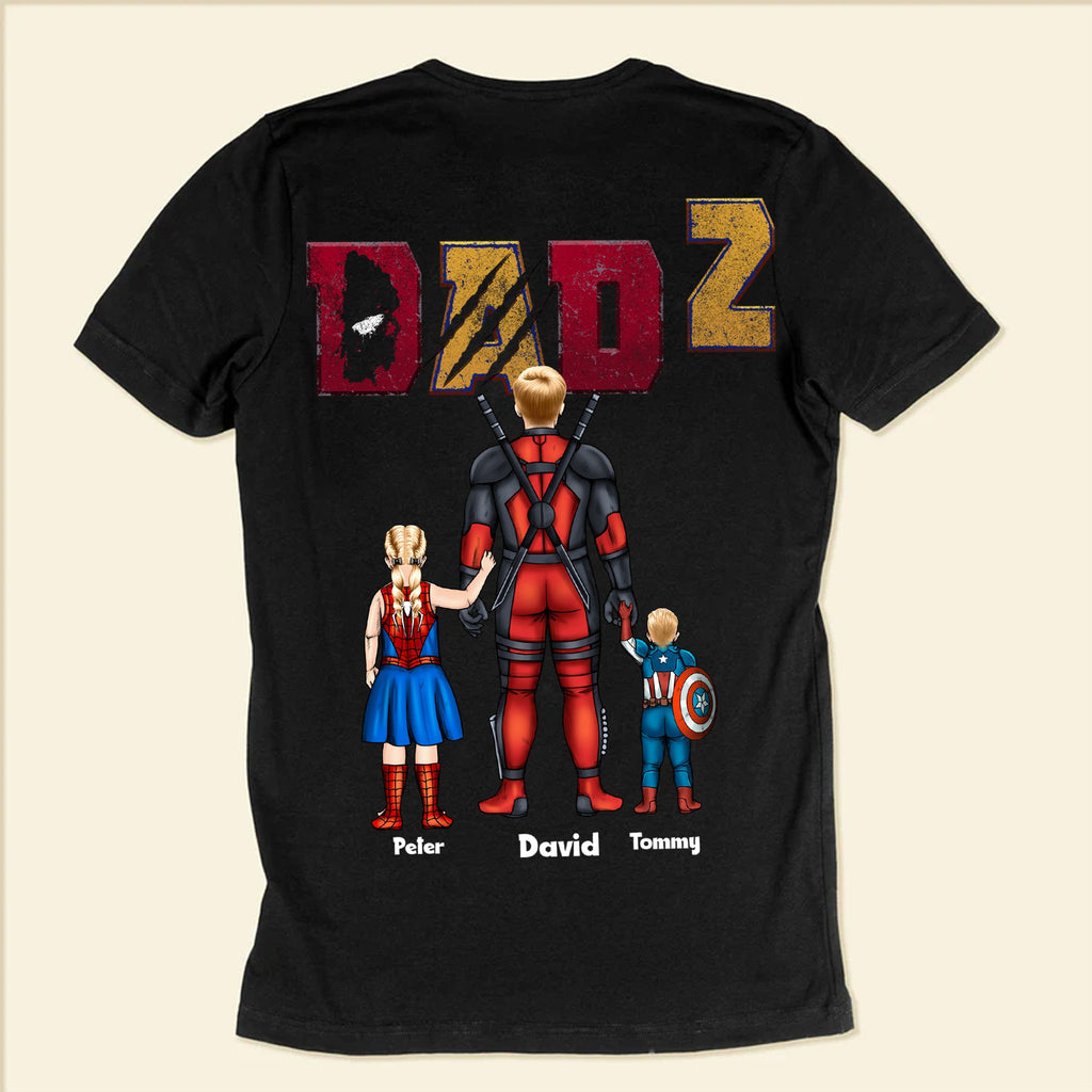 Personalized Super Hero Dadpool Shirt Gift for Father's Day