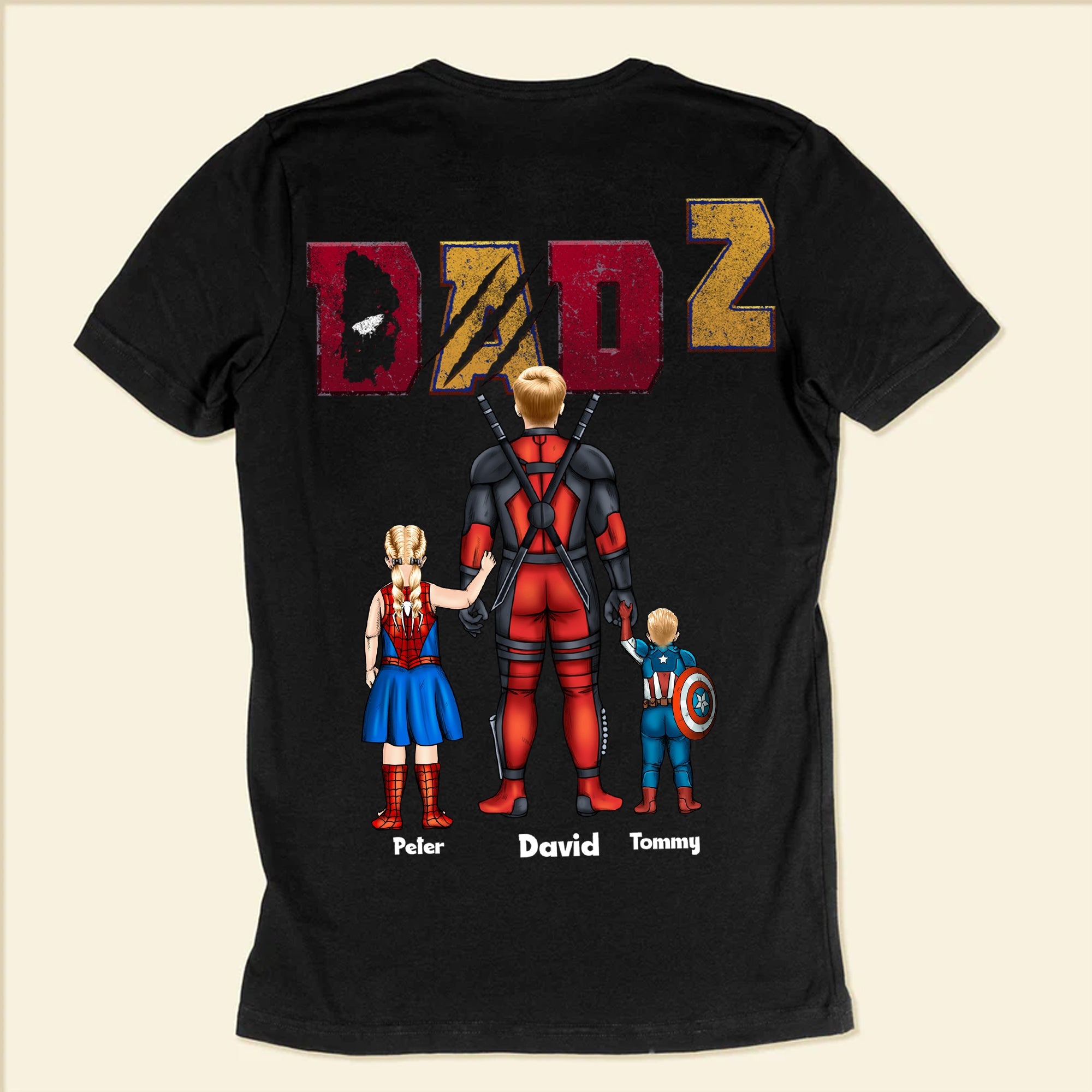 Personalized Super Hero Dadpool Shirt Gift for Father's Day