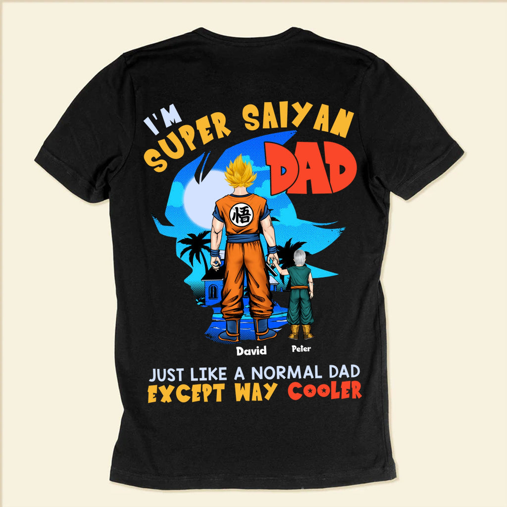 Personalized Super Saiyan Dad T-Shirt Gift for Father's Day