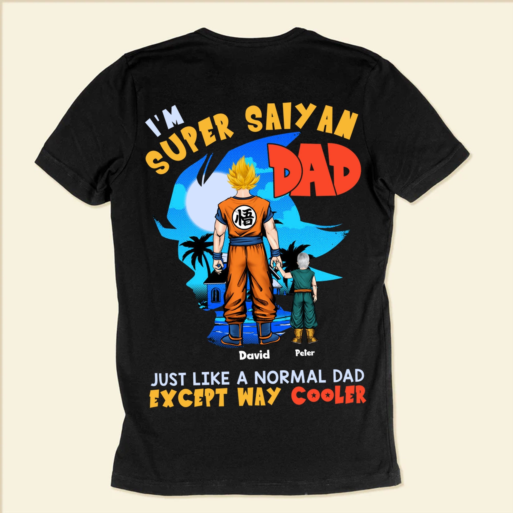 Personalized Super Saiyan Dad T-Shirt Gift for Father's Day