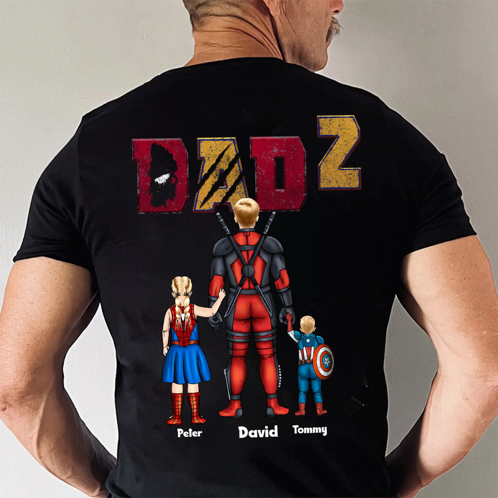 Personalized Super Hero Dadpool Shirt Gift for Father's Day