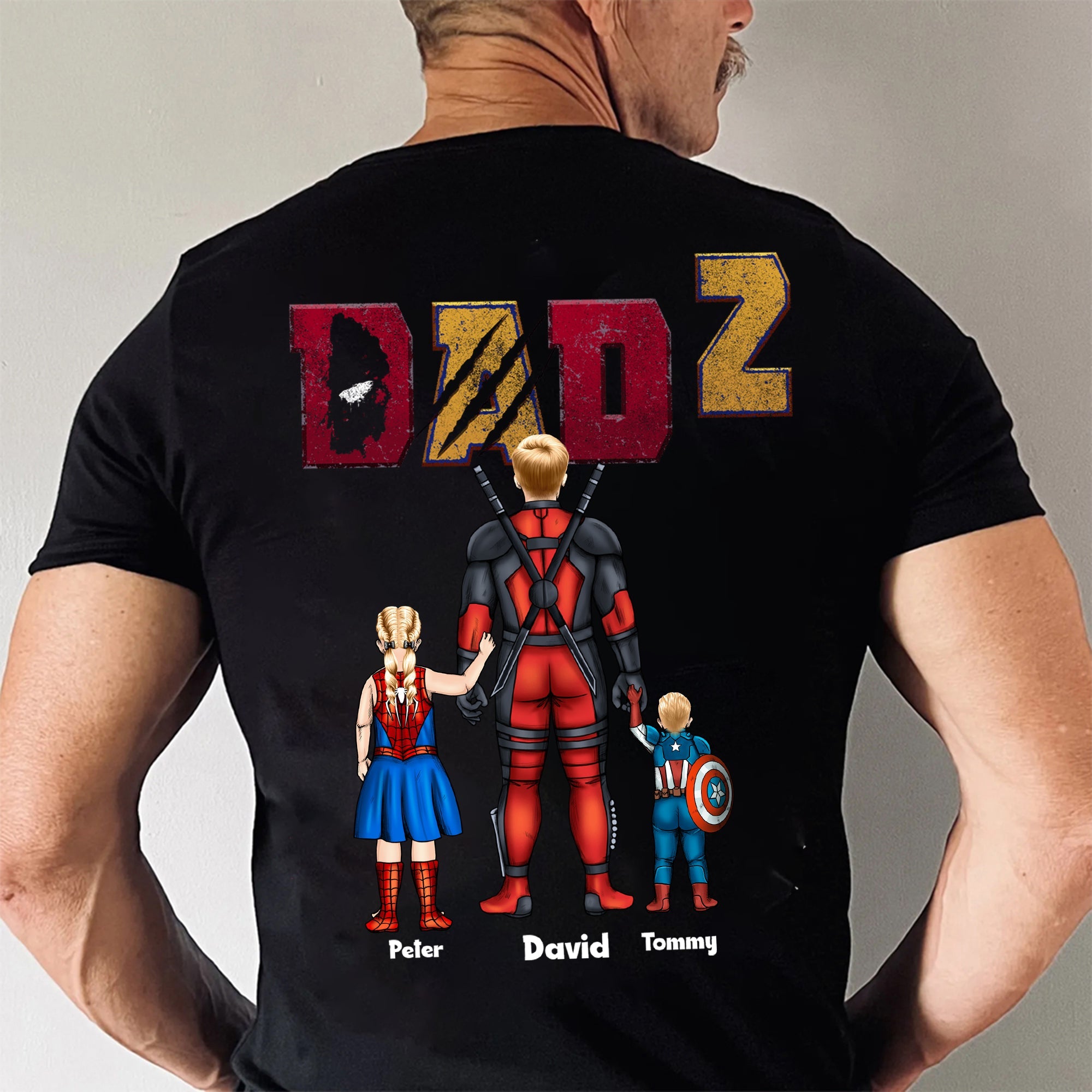 Personalized Super Hero Dadpool Shirt Gift for Father's Day