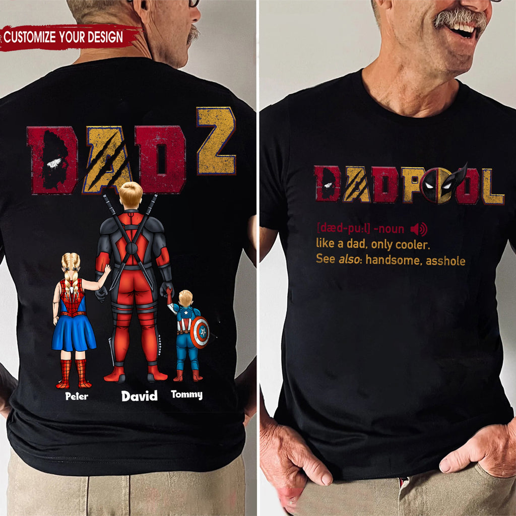Personalized Super Hero Dadpool Shirt Gift for Father's Day
