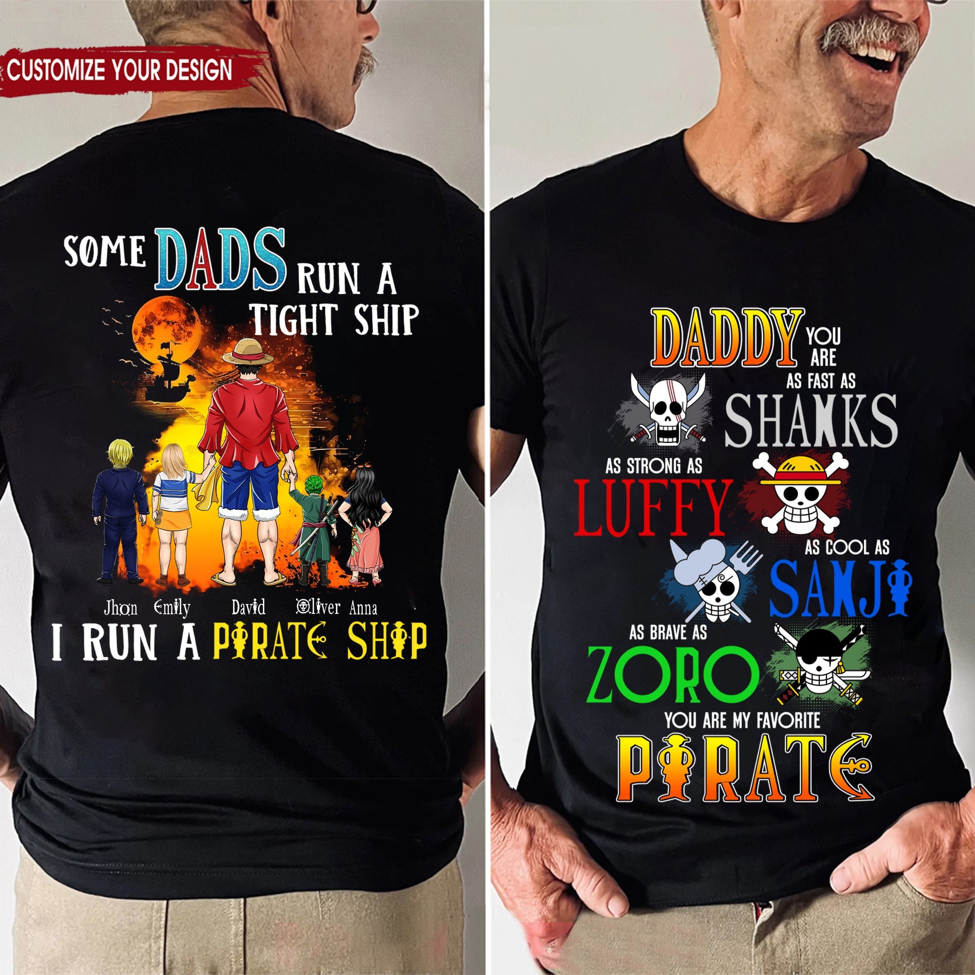 Personalized Dad Pirate Adventure Shirt Custom Name Gift