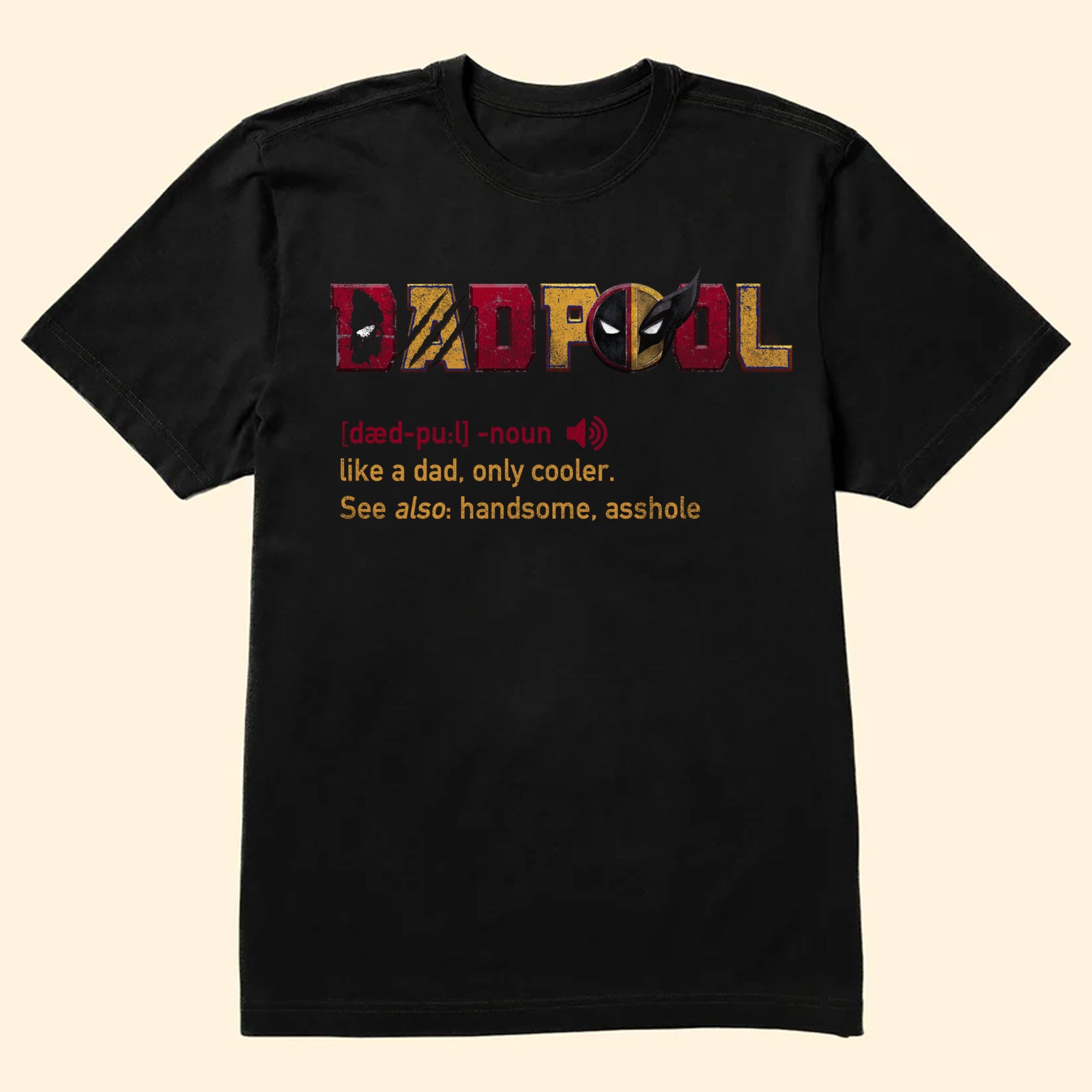 Personalized Super Hero Dadpool Shirt Gift for Father's Day