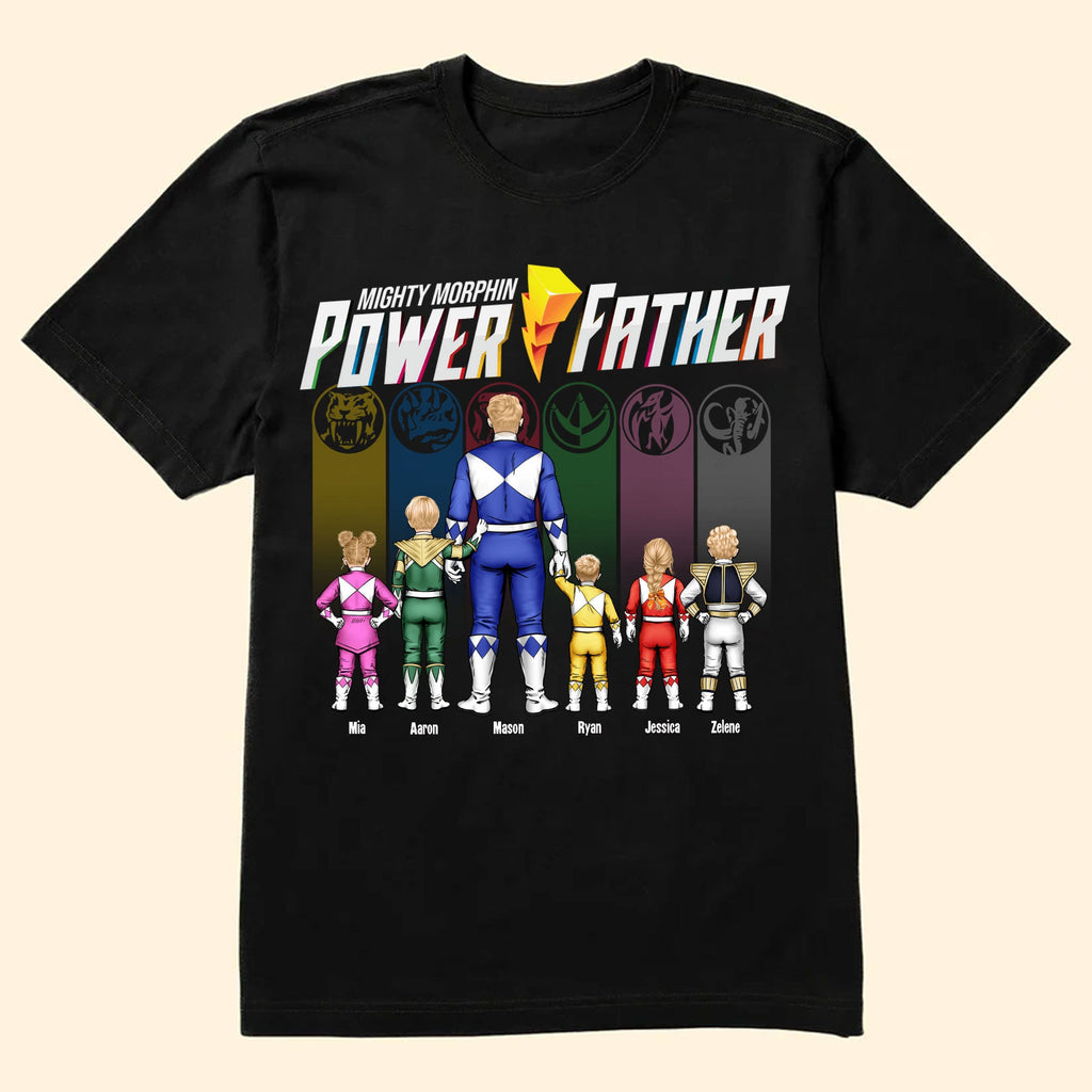 Personalized Mighty Morphin Power Rangers T-Shirt Gift for Dad