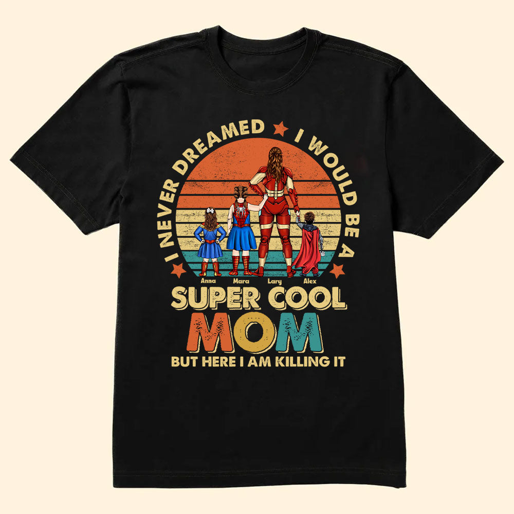 Personalized Super Cool Mom T-Shirt Custom Name Gift for Mom
