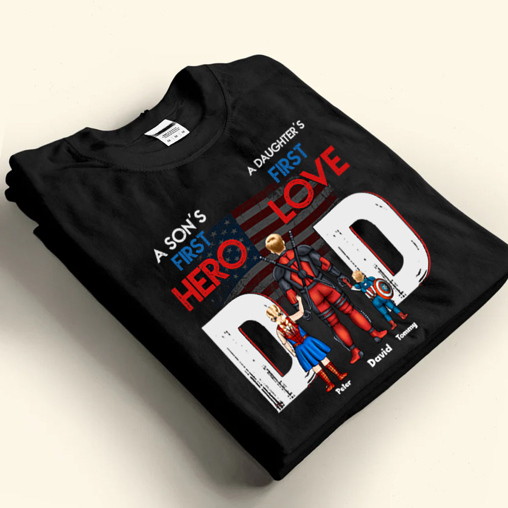 Personalized Superhero T-Shirt Gift for Dad's First Hero