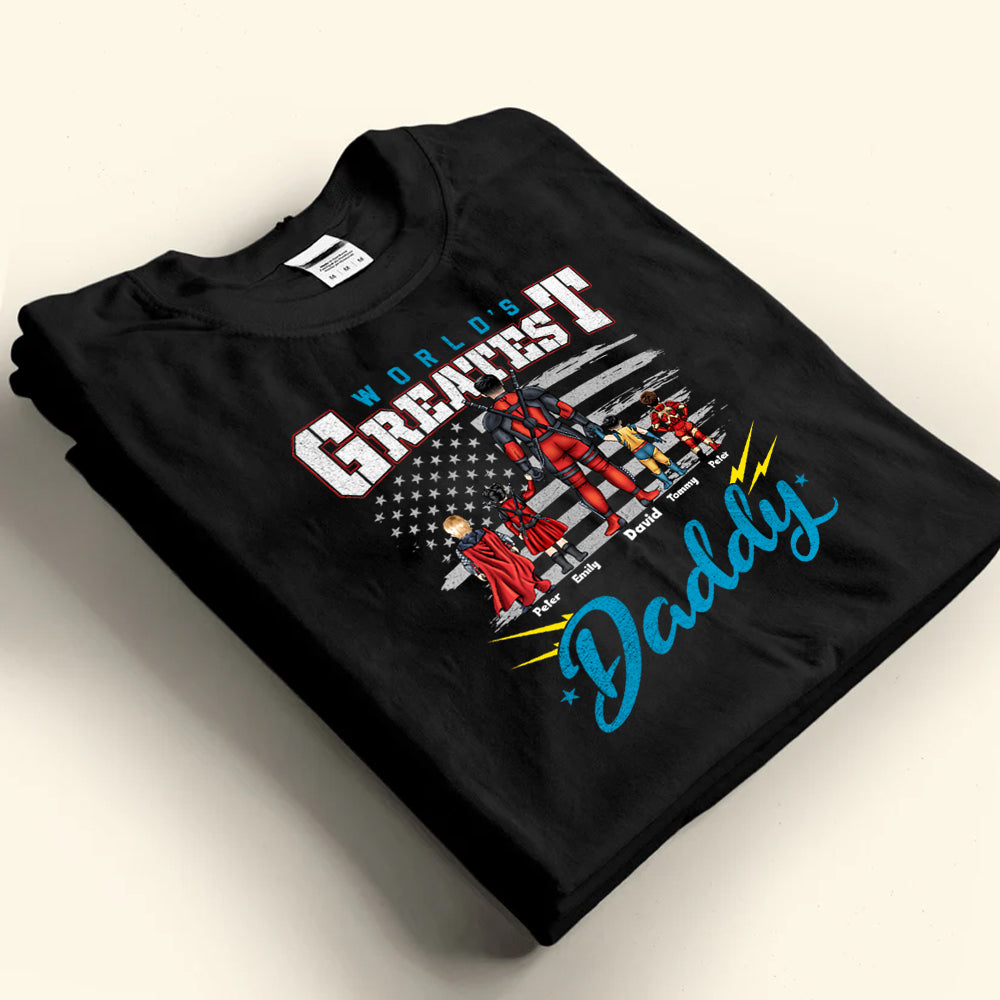 Personalized World's Greatest Daddy T-Shirt Gift for Dad