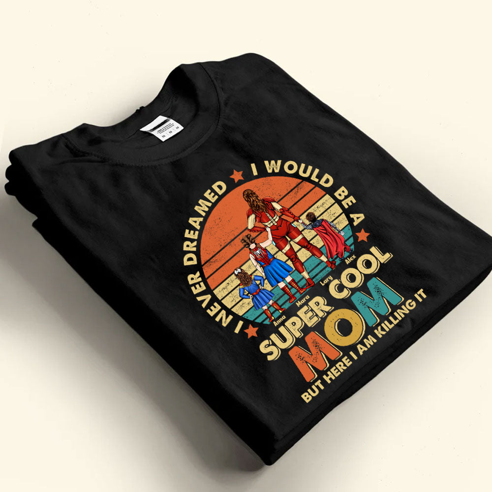 Personalized Super Cool Mom T-Shirt Custom Name Gift for Mom