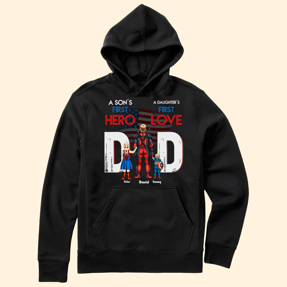 Personalized Superhero T-Shirt Gift for Dad's First Hero