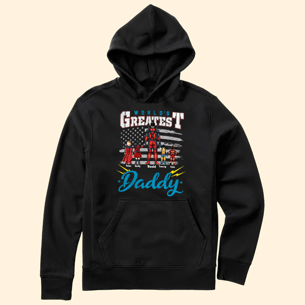 Personalized World's Greatest Daddy T-Shirt Gift for Dad