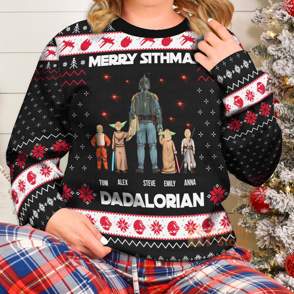 Personalized Darth Vader Christmas Ugly Sweater Gift for Dad