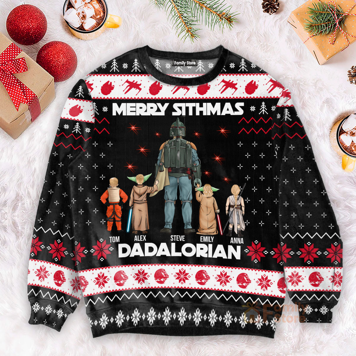 Personalized Darth Vader Christmas Ugly Sweater Gift for Dad