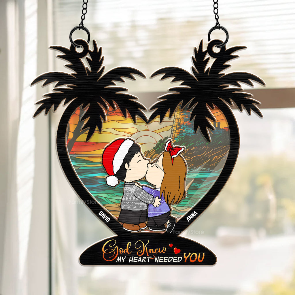Personalized Window Hanging Suncatcher with Love Quote Gift for Couple